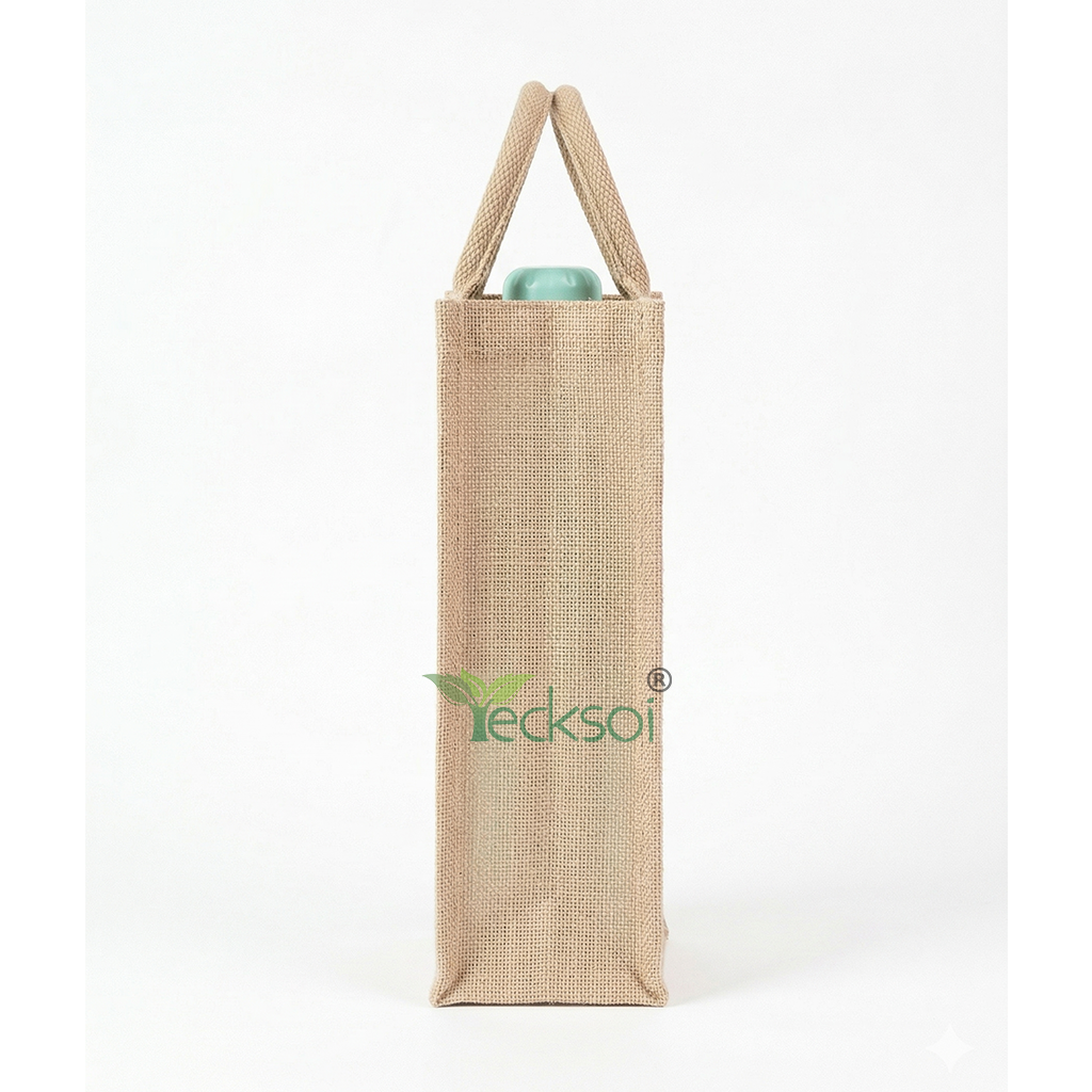 Tecksoi Jute Bottle Carriers | 100% Natural | Set Of 3