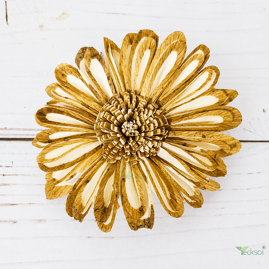 Tecksoi Aurelia Sola Wood Flower – Premium Handcrafted Floral Decor with Timeless Natural Beauty | Pack Of 10