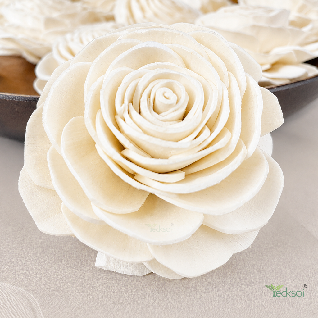 Tecksoi Beauty Rose Sola Wood Flower – Elegant Handcrafted Floral Decor with Timeless Charm | Pack Of 10