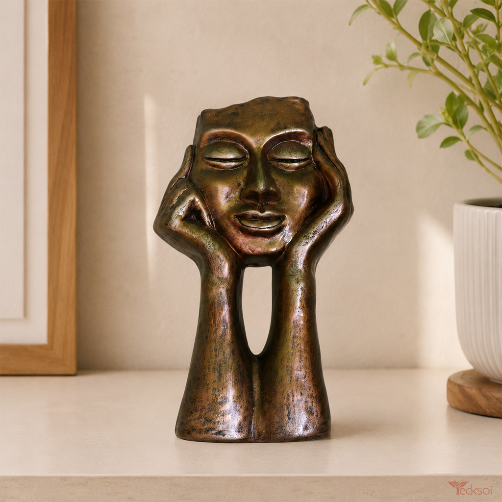 Tecksoi Chinta Mudra Sculpture - Terracotta Art For Home Decor