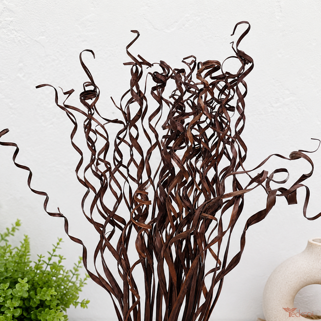 Tecksoi Dried Brown Palm Springs – Natural Palm Leaves for Vase, Boho Decor & Premium Home Decoration | Pack Of 20