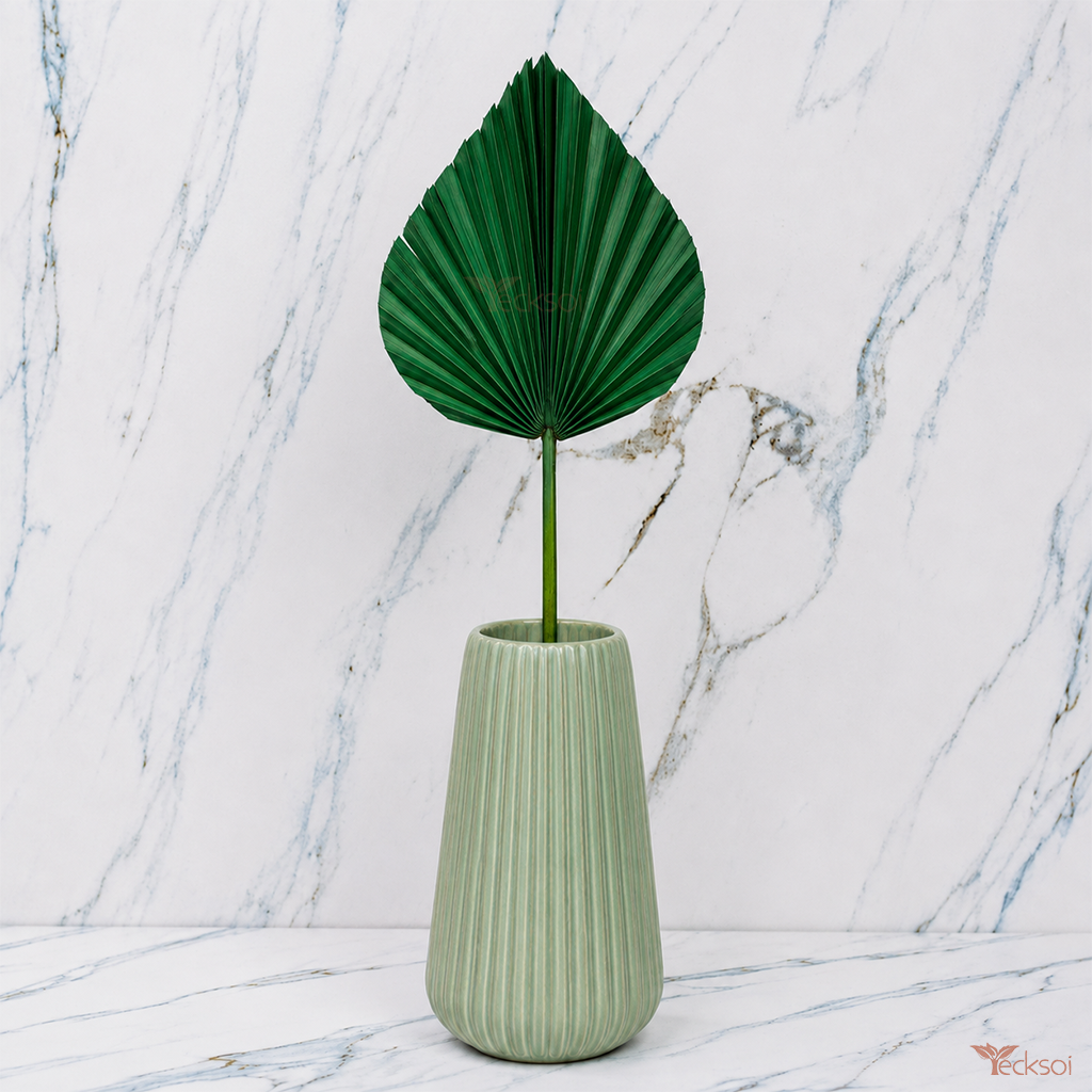 Tecksoi Dried Green Palm Leaves – Natural Sago Palm for Vase, Tropical Home Decor & Premium Interior Styling | Pack Of 10