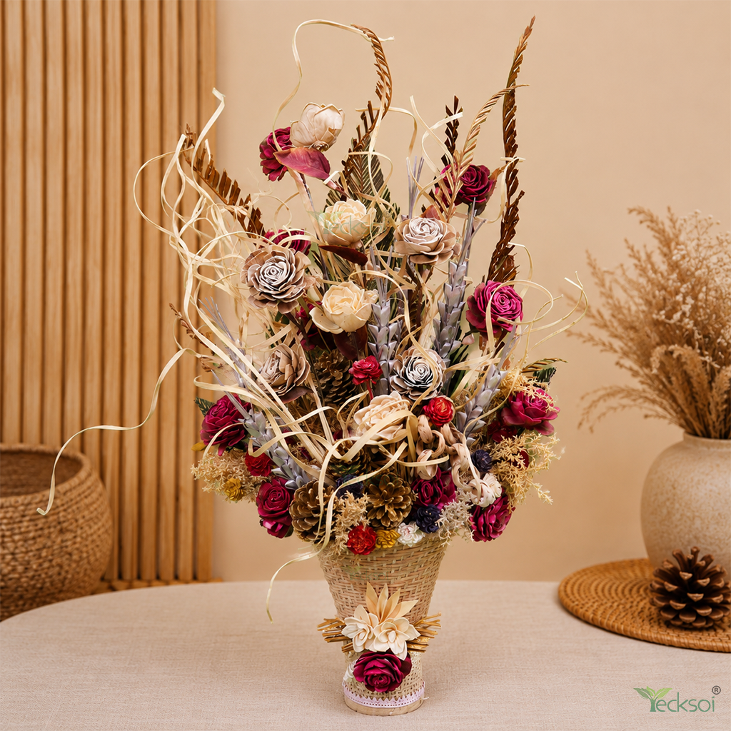 Tecksoi Dry Flower Bouquet – 100% Natural Handmade Floral Bouquet for Gifting, Home Decor & Special Occasions
