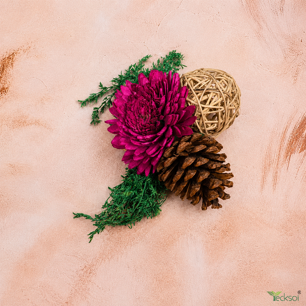 Tecksoi Embrace in a Bunch – Handmade 100% Natural Dry Flower Bunch for Gifting, Packaging & Elegant Decor | Pack Of 5