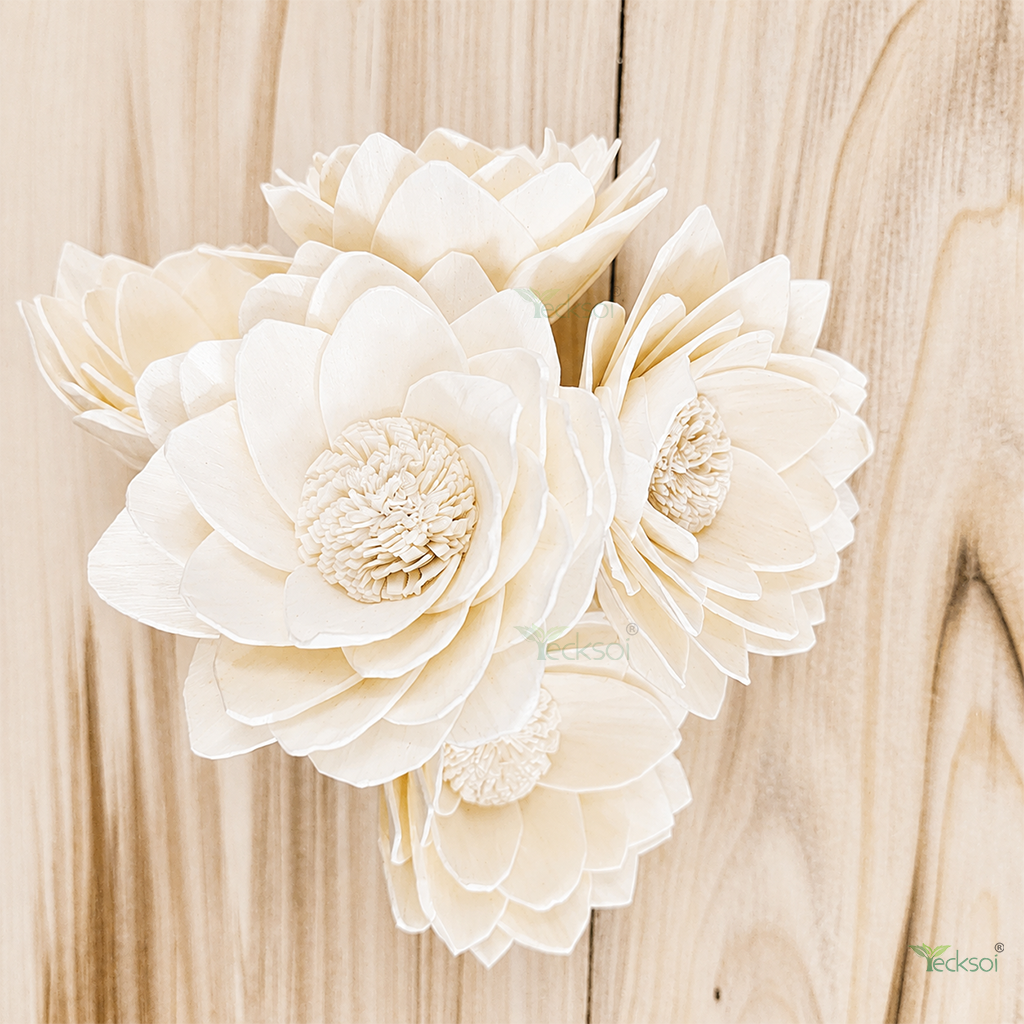 Tecksoi Florestie Sola Wood Flower – Premium Handcrafted Floral Decor for Elegant Home & Event Styling | Pack Of 10