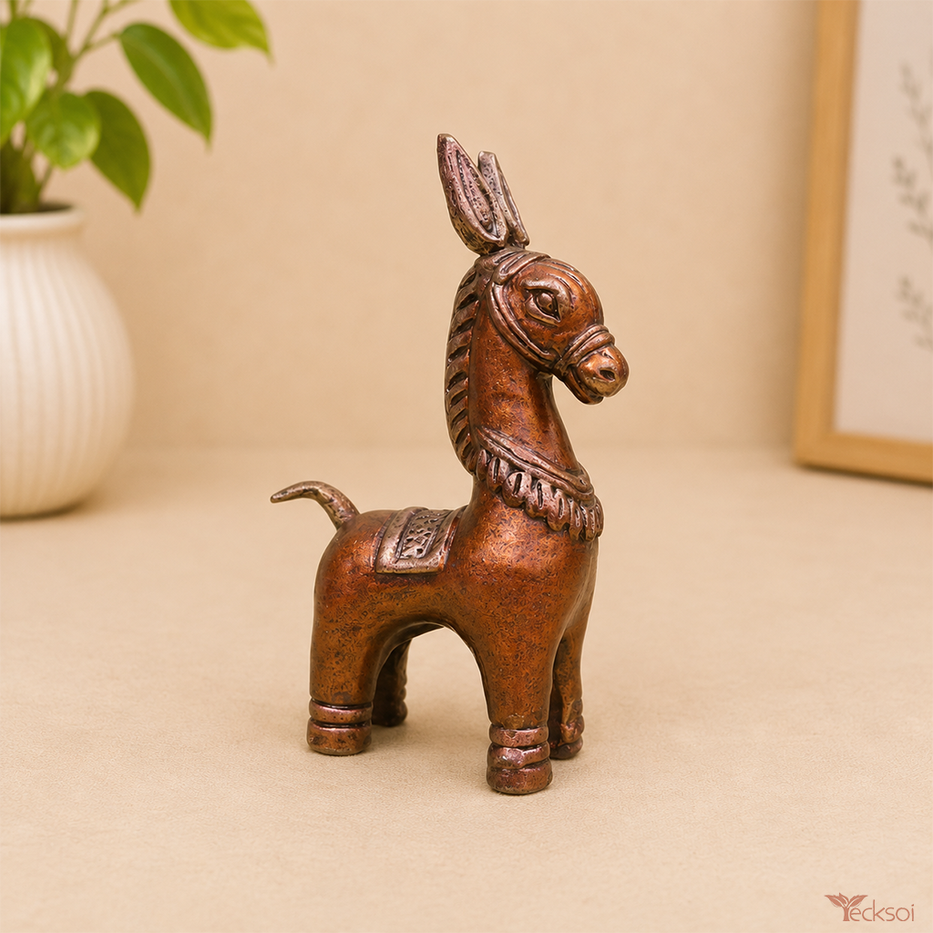 Tecksoi Galloping Clay Horse - Terracotta Art For Decor