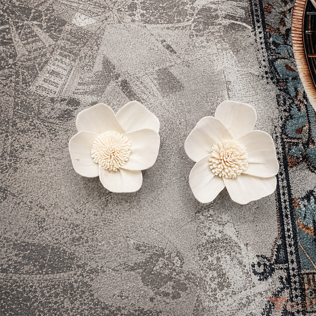 Tecksoi Handcrafted Apple Blossom Sola Wood Flower | Pack Of 10