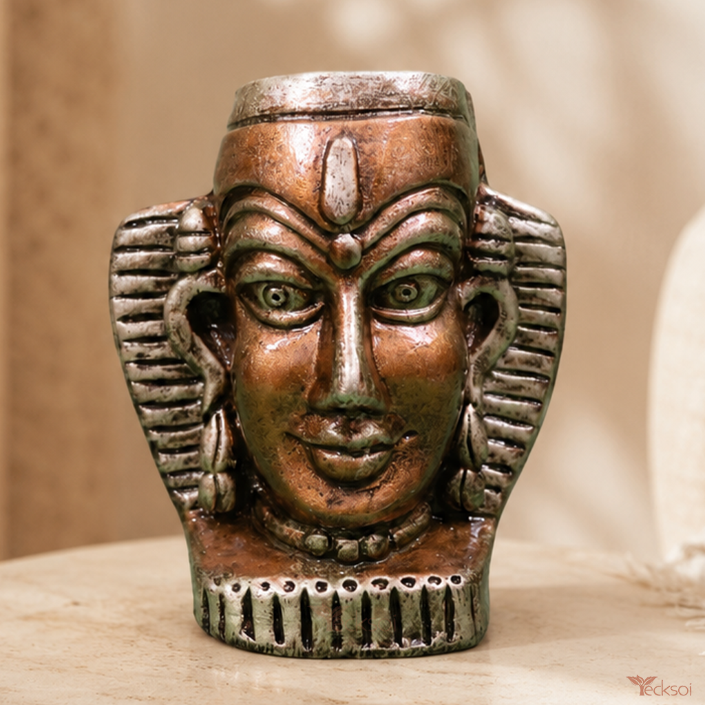 Tecksoi Handmade Terracotta Ancient Egyptian Sculpture & Vase