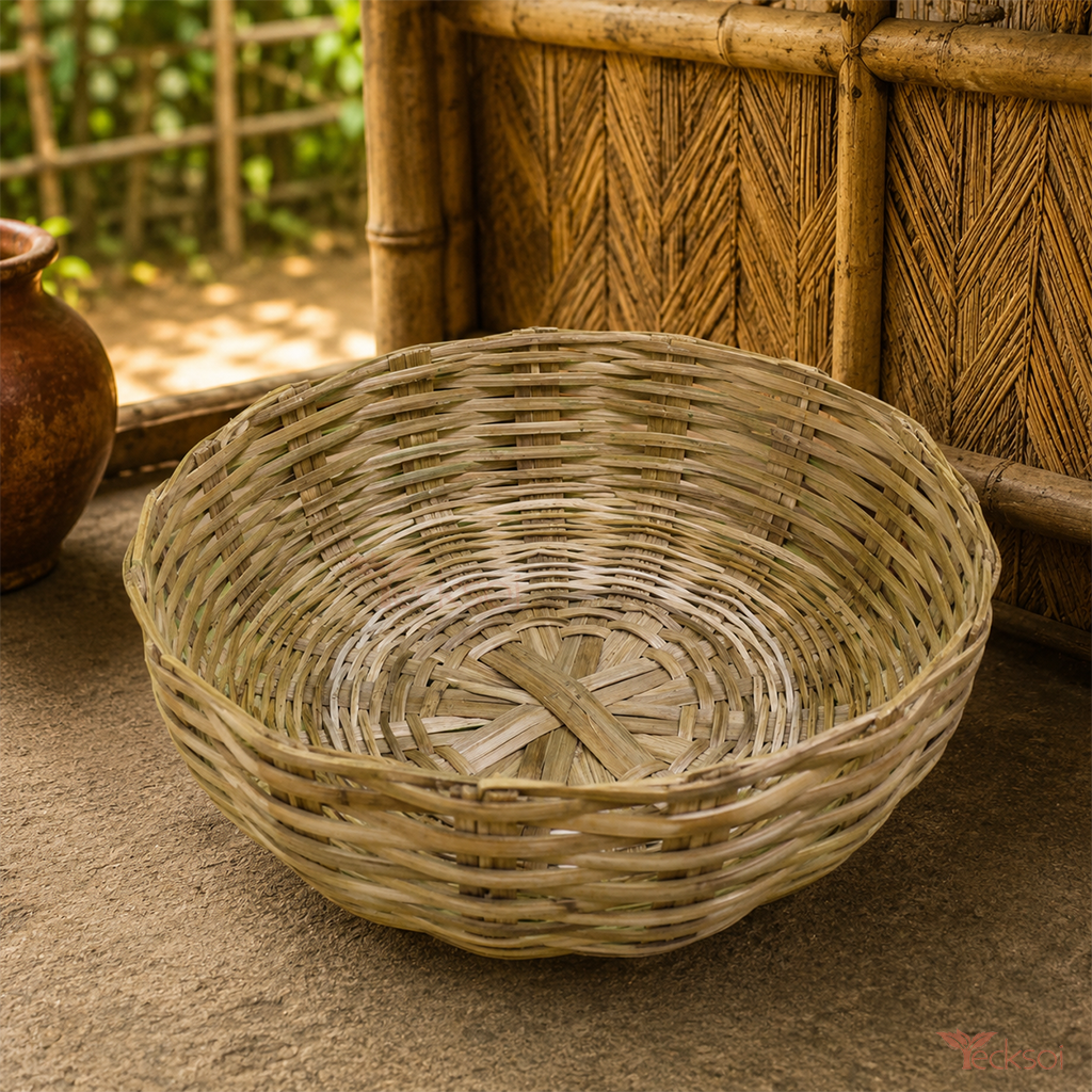 Tecksoi Handwoven Big Basket For Vegetable Storage