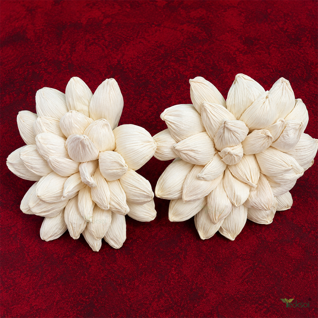 Tecksoi Jumbo Corn Leaves Flower – Premium Handcrafted Natural Floral Decor with Rustic Elegance | Pack Of 3