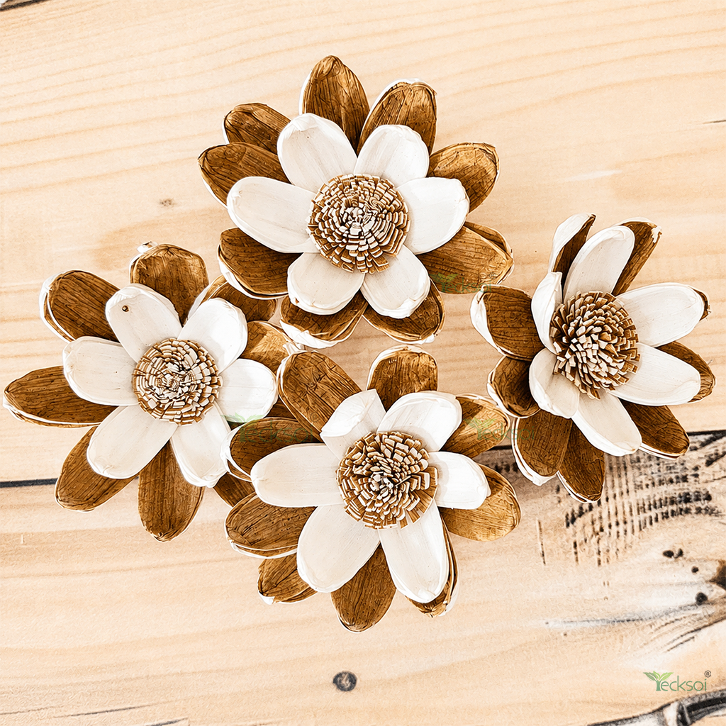 Tecksoi Kalixa Sola Wood Flower – Handcrafted Premium Floral Decor with Elegant Natural Charm | Pack Of 10