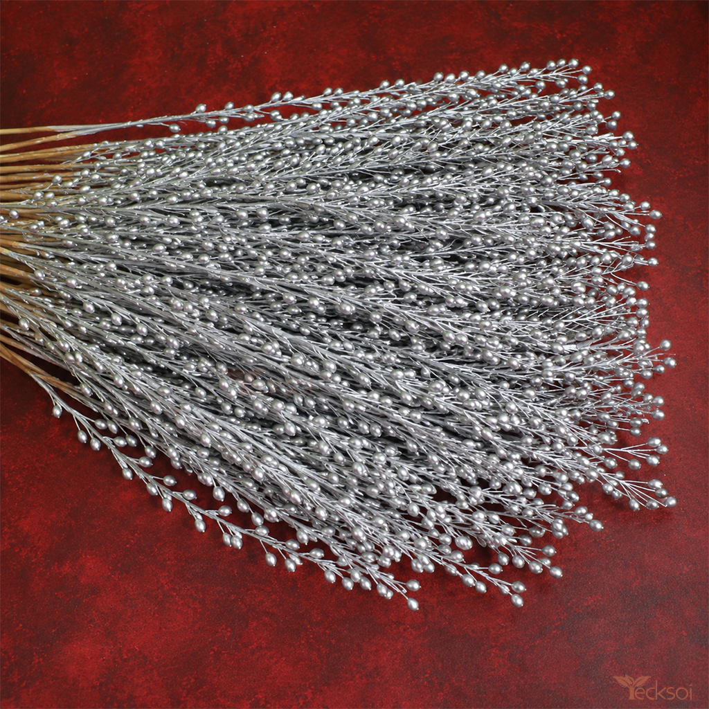 Tecksoi Natural Dried Moti Silver Sticks Stems for Vase Decor – Premium Handmade Decorative Dry Stems for Luxury Home Decoration | Pack Of 10