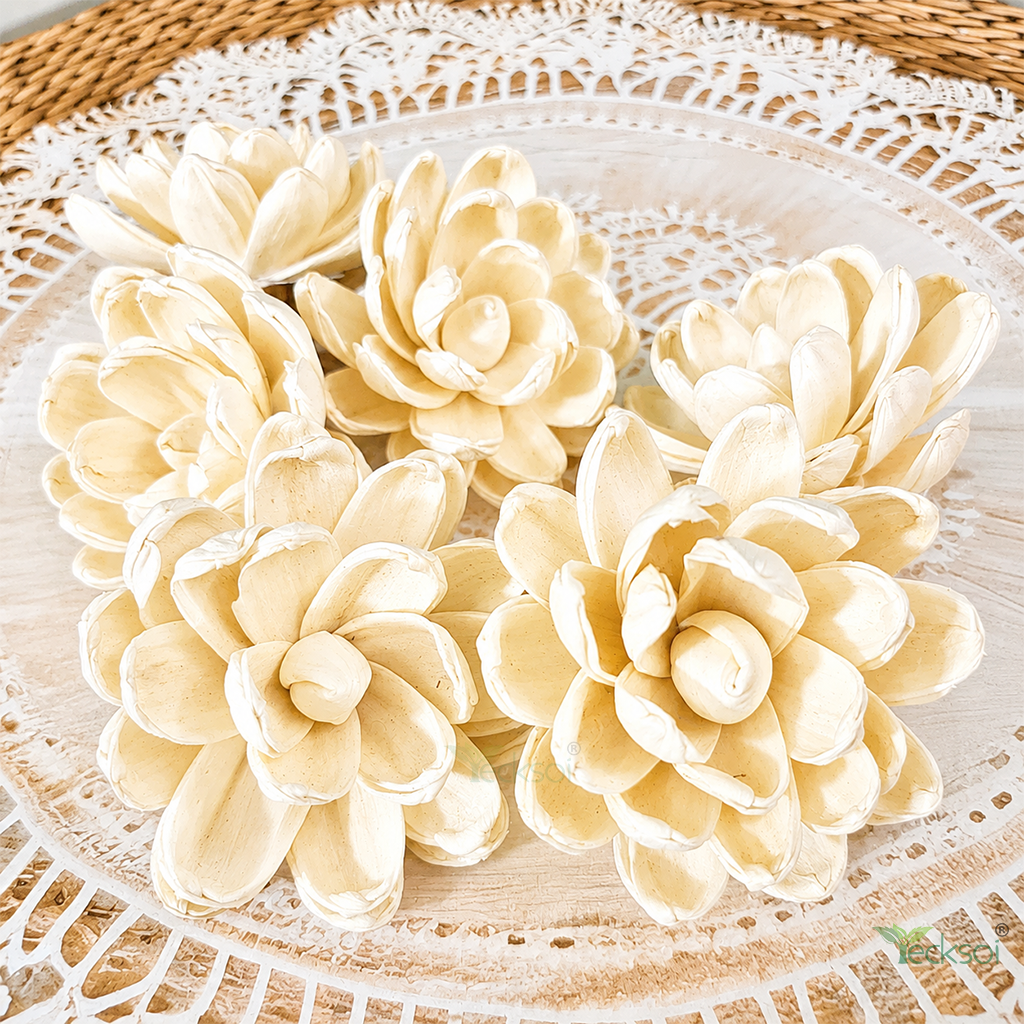 Tecksoi Petal Puff Sola Wood Flower – Realistic Handcrafted Floral Decor with Soft Elegant Charm | Pack Of 0