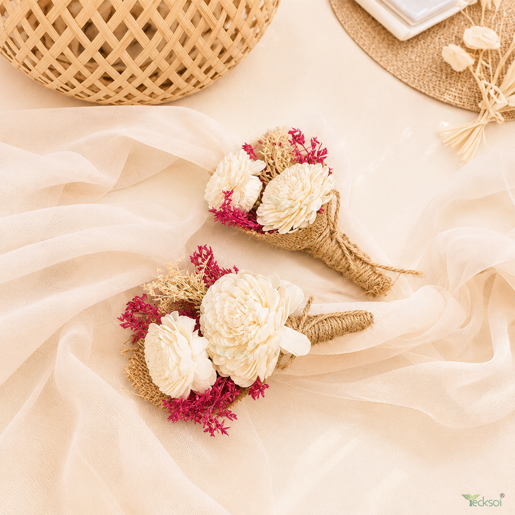 Tecksoi Sola Belle Mini Hand Bouquet – Handmade Premium Dry Flower Bouquet for Gifting, Home Decor & Special Occasions | Set Of 3