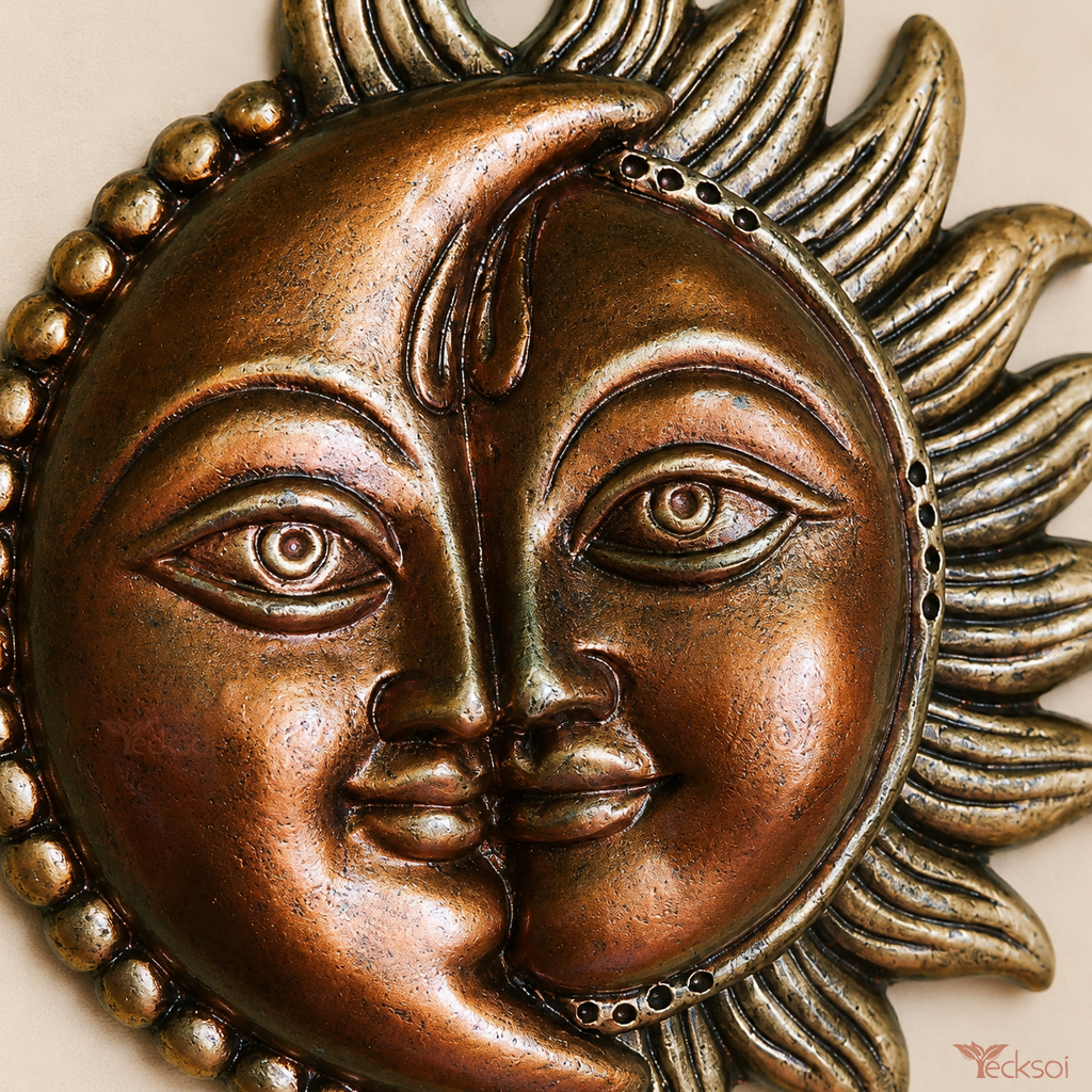 Tecksoi Terracotta Sun & Moon Mitti Decor