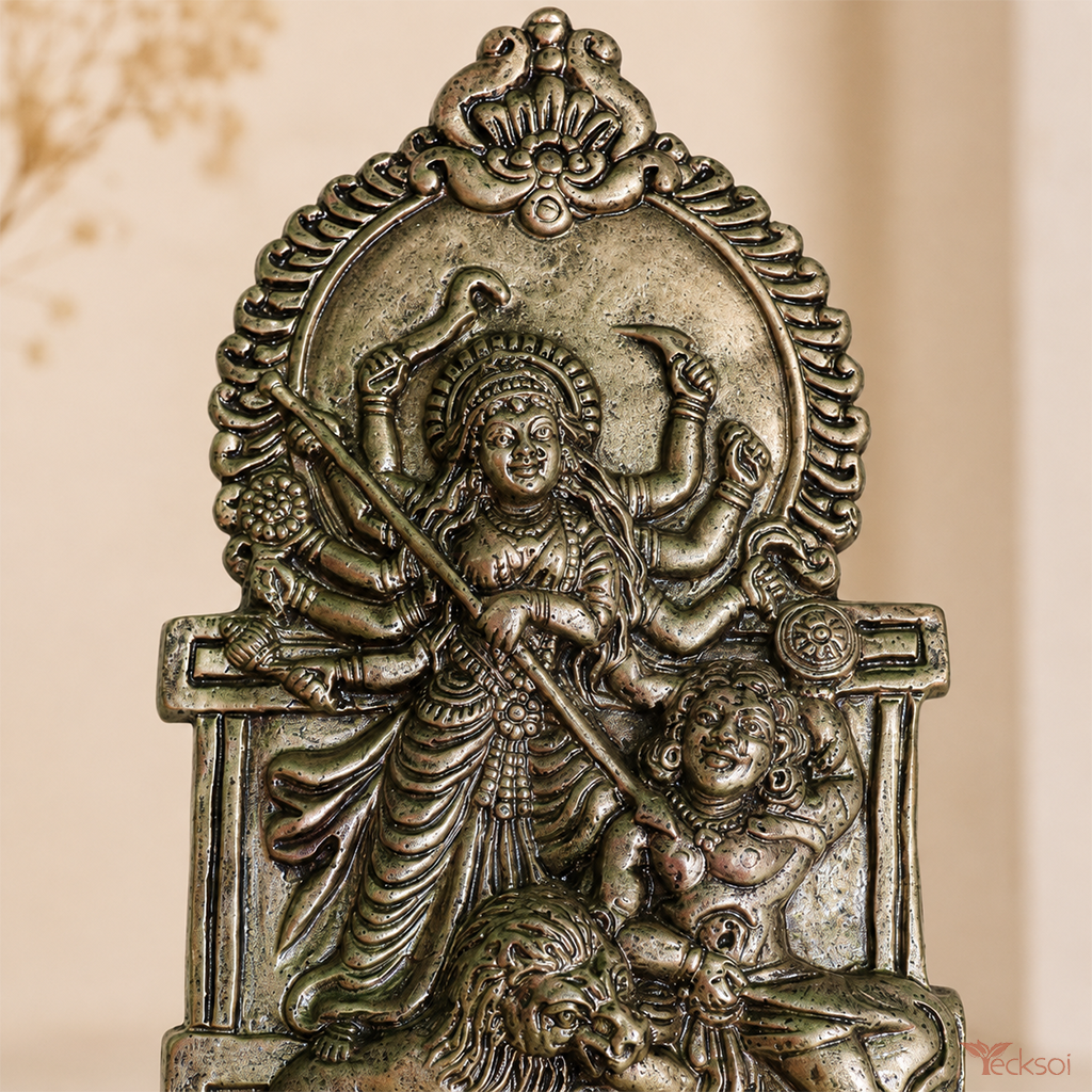 Tecksoi Terracotta Devi Durga Idol Mitti Art