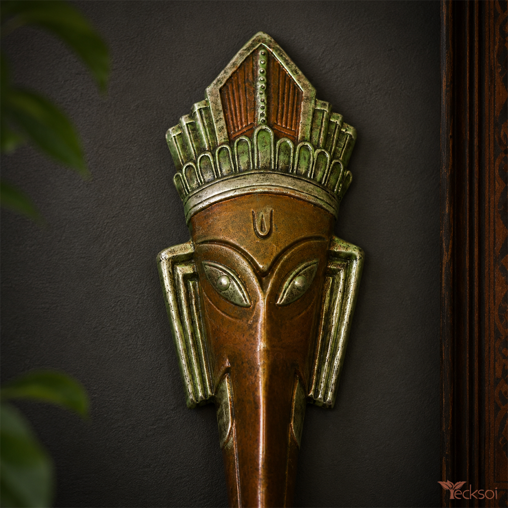 Tecksoi Terracotta Lord Ganesha Face Art Sculpture