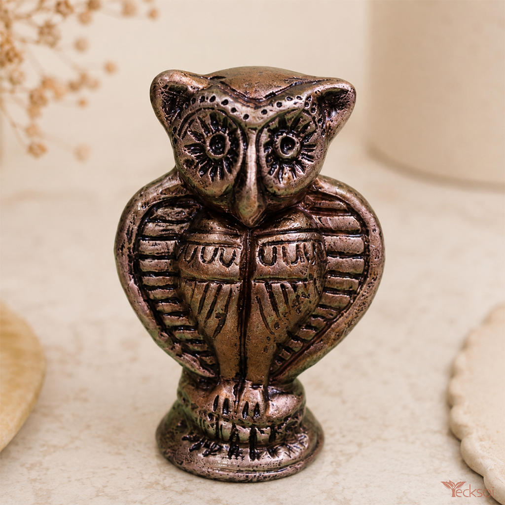 Tecksoi Terracotta Mitti Owl Showpiece For Home Decor | Set Of 2