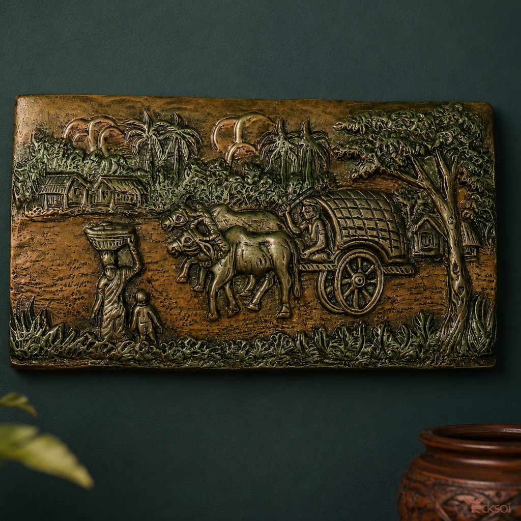 Tecksoi Terracotta Village Scenery Art For Home Decor