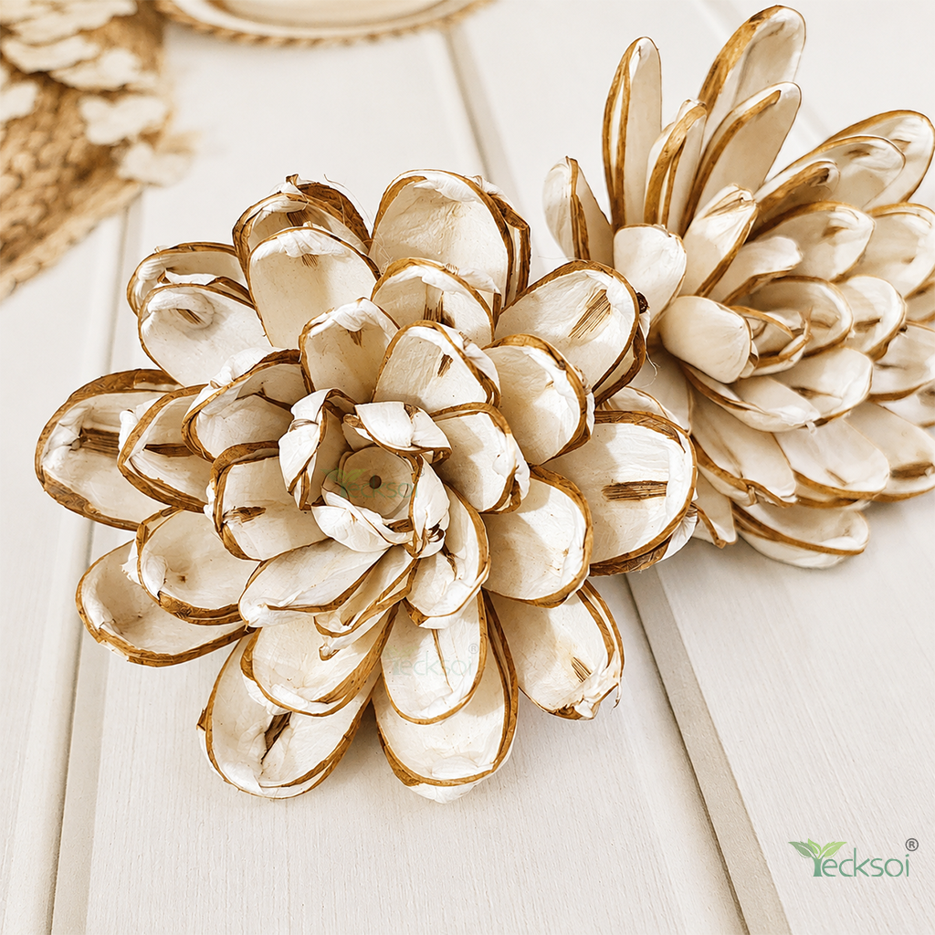 Tecksoi Twisted Bloom Sola Wood Flower – Artistic Handcrafted Floral Decor with Premium Natural Elegance | Pack Of 0