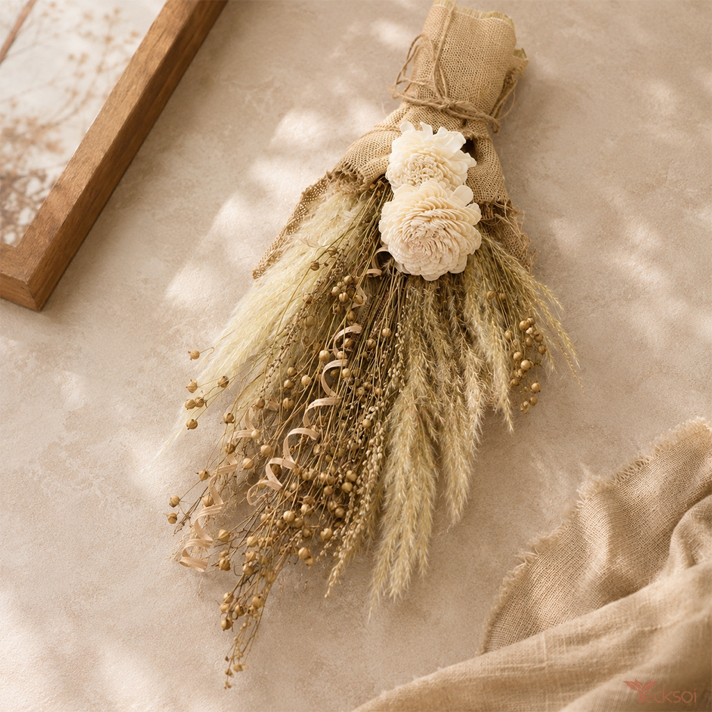 Tecksoi Wild Earth Bouquet Handmade – Premium Natural Sola Wood Flower Bouquet
