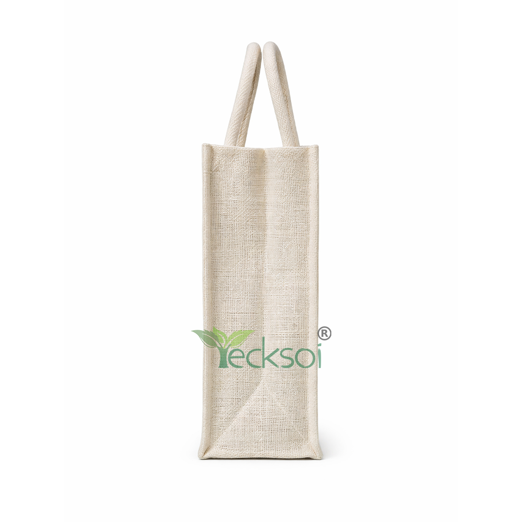 Tecksoi Eco Shop Medium Jute Bag with Zipper | Sustainable Everyday Luxury