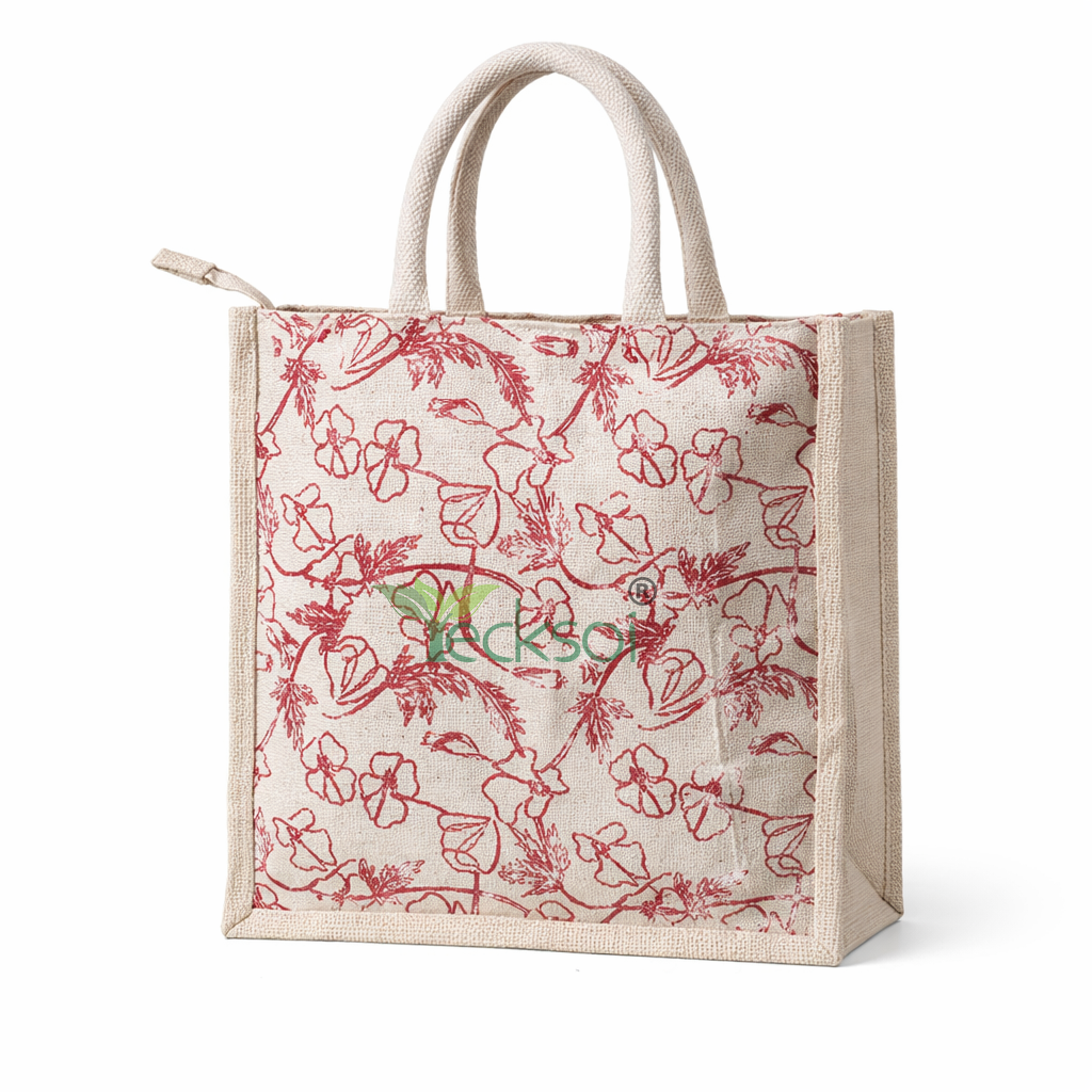 Tecksoi Eco-Friendly Jute Bag with Zipper | Conscious Luxury, Naturally Crafted