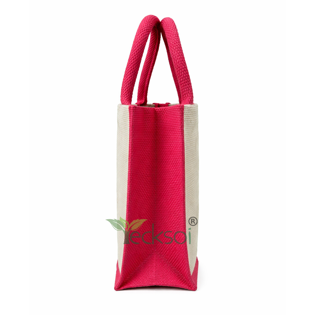 Tecksoi Jute Handy Bag – Red Tote | Premium Quality | 100% Natural