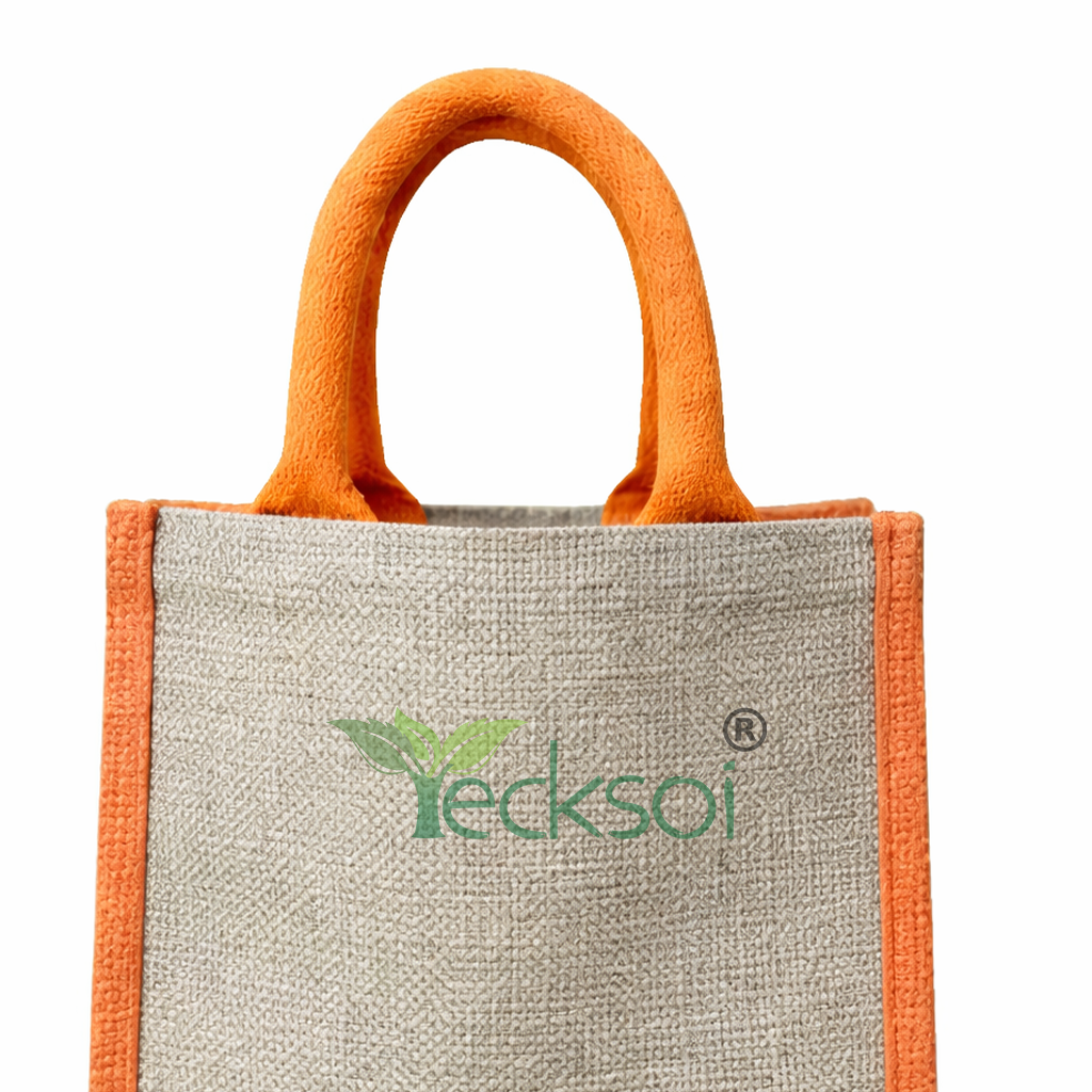 Jute Hand Bag – Orange Tote | Natural Elegance by Tecksoi