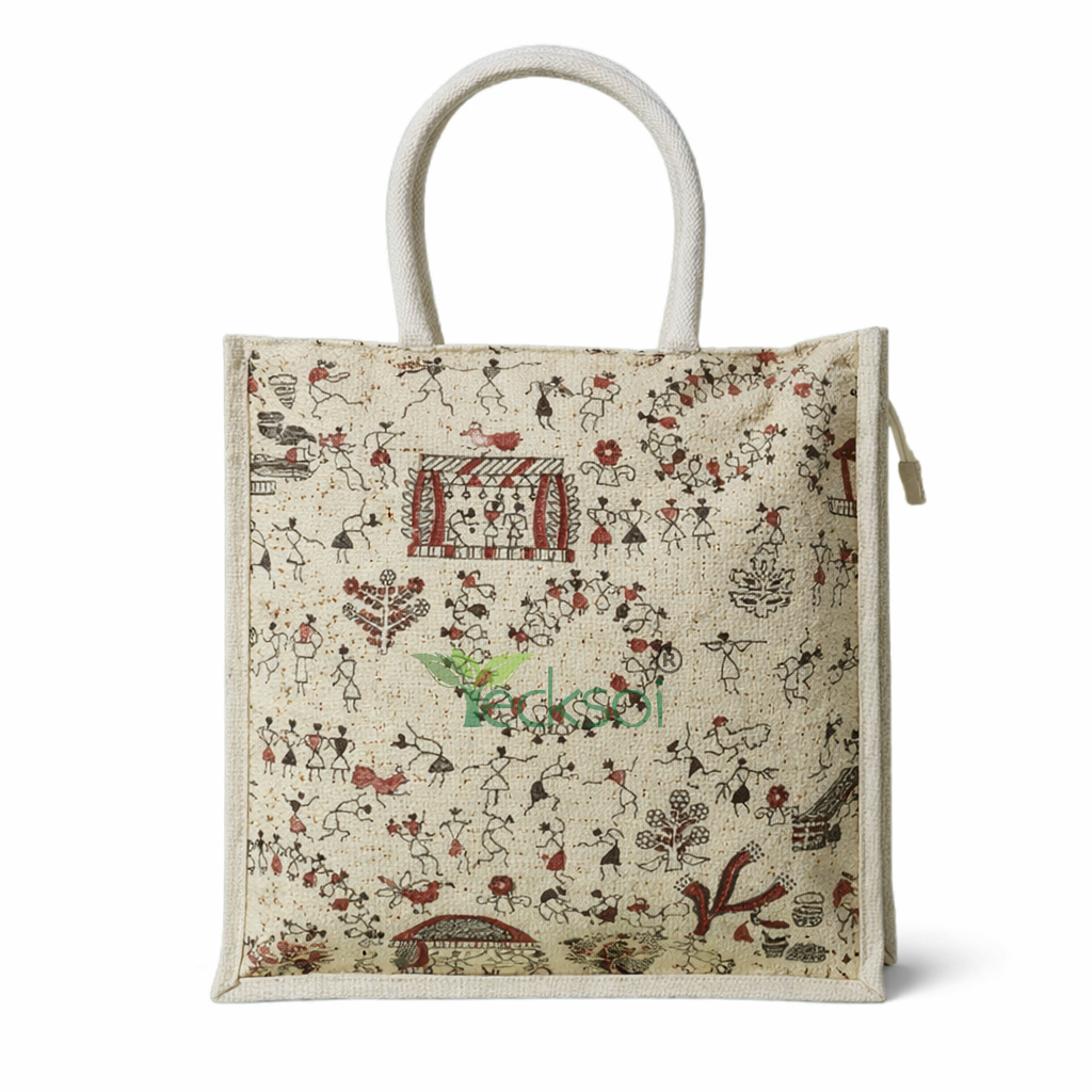 Tecksoi Jute Market Bag with Zipper | Strong, Sustainable &amp; Built for Everyday Markets
