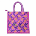 Tecksoi Pink Jute Bag with Zipper | Elegant Sustainable Statement