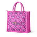 Tecksoi Printed Jute Bag with Zipper | Sustainable Style with Artistic Detail