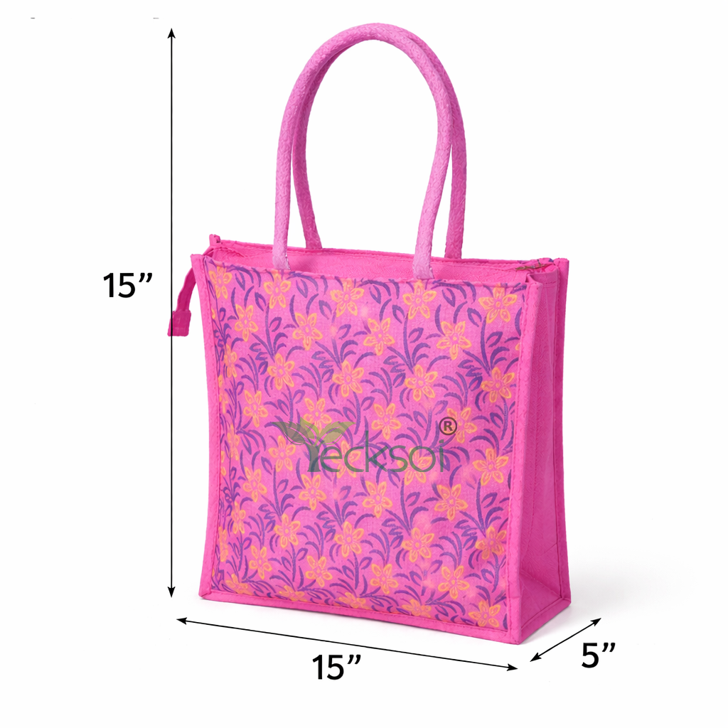 Tecksoi Sustainable Jute Shoppers with Zipper | Responsible Design for Modern Retail