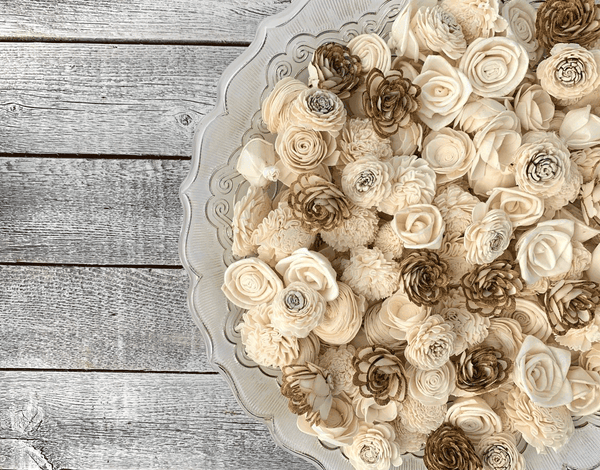 Tecksoi Assorted Mini Sola Wood Flower Premium Quality 100% Natural