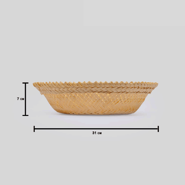 Tecksoi Bamboo Big Round Basket | Handmade | Premium Quality | Set Of 2