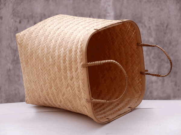 Tecksoi Bamboo Laundry Basket With Handle | Handmade | Premium Quality