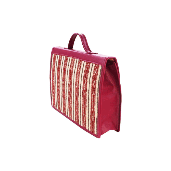 Tecksoi Bamboo Spacious Red Handbag | Premium Quality | 100% Natural