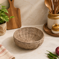 Tecksoi Bamboo Woven Round Basket Self Decor & Storage