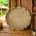 Tecksoi Biodegradable Wicker Chala Round Tray For Kitchen & Home