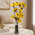 Tecksoi Black Eyed Marigold Sola Wood Flower Sticks | Pack Of 5
