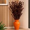 Tecksoi Brown Palm Lily Flower Sticks – Premium Dried Palm Leaves Flower for Home Decor, Vase Decoration & Luxury Interior Styling | Pack Of 5