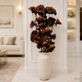 Tecksoi Brown Daisy Corn Rose Flower Sticks – Handmade Premium Corn Leaf Dry Flower Decor for Home & Event Decoration | Pack Of 5