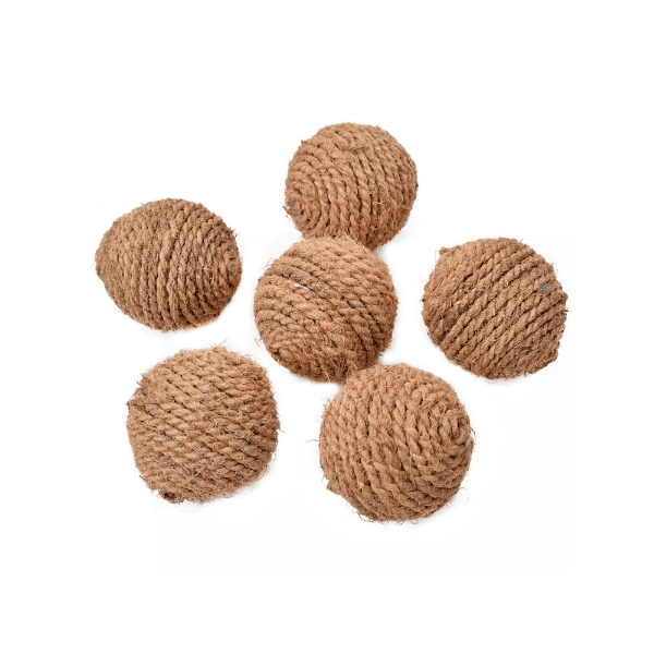 Tecksoi Coconut Fiber Rope Ball | Eco Friendly | 100% Natural | Decorating Ball | Pack Of 12