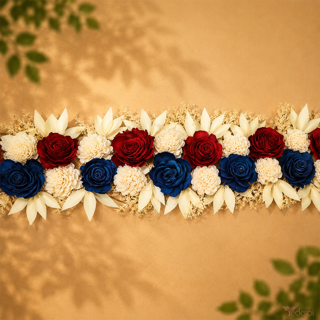 Tecksoi Colorful Welcome Toran - Sustainable Sola Flower & Palm Leaves