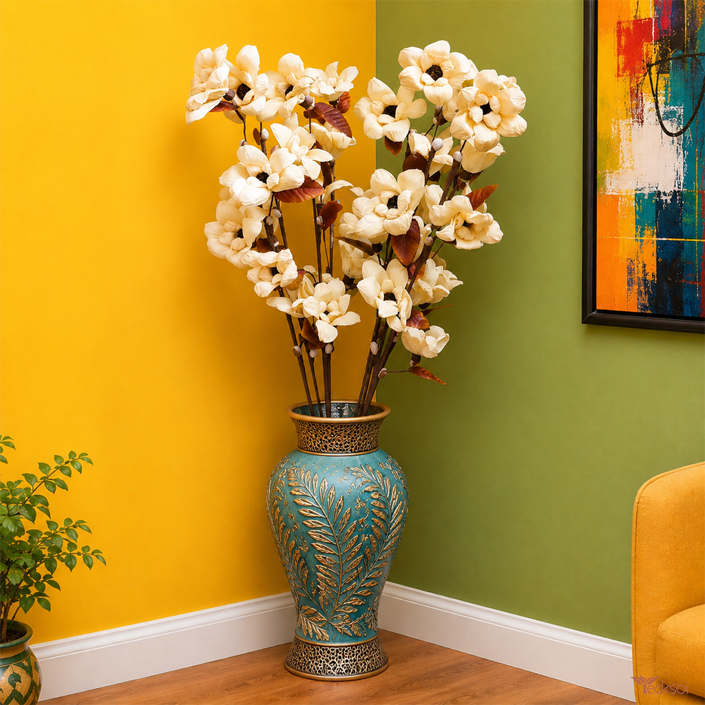 Tecksoi Corn Sunflower Sticks for Decor – Premium Natural Dried Corn Husk Flower for Home Decor, Vase Arrangements & Luxury Floral Styling | Pack Of 5