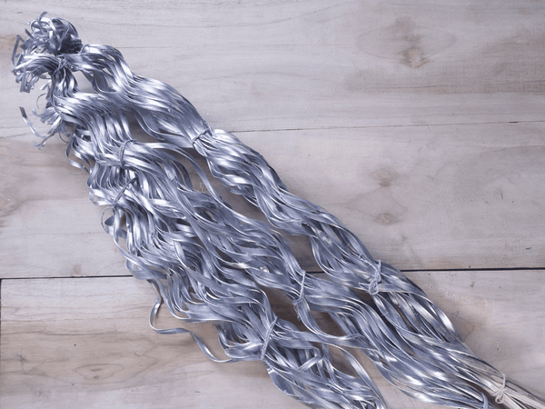 Tecksoi Dry Exotic Palm Leaf Long Laser Silver Stick Premium Quality 100% Natural Pack Of 10