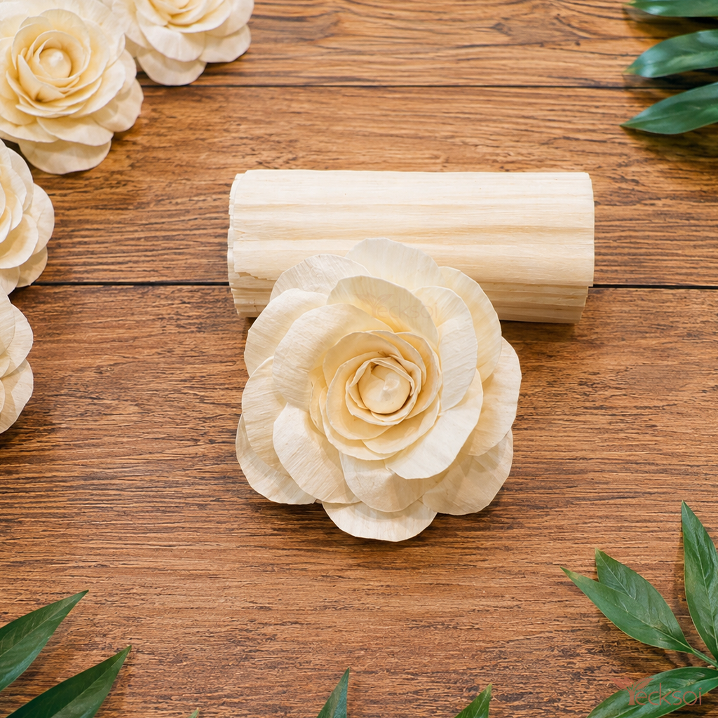 Tecksoi Ebb Tide Rose Handmade Sola Wood Flower | Pack Of 10