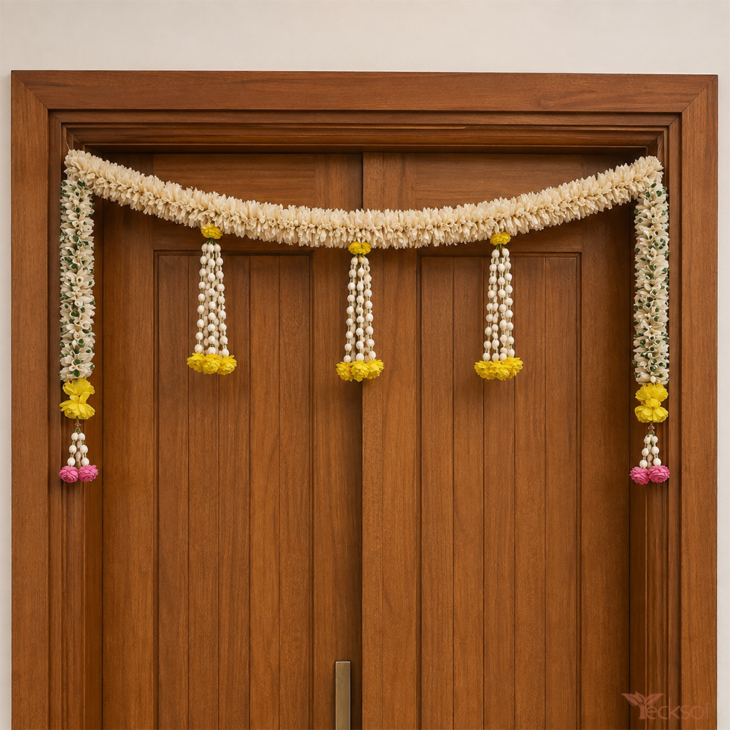 Tecksoi Eco Friendly Sola Flower Toran for Door – Wedding & Griha Pravesh