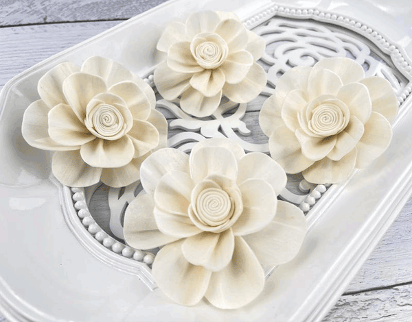 Tecksoi Evana Sola Wood Flower Premium Quality 100% Natural Pack Of 12