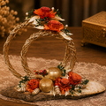 Tecksoi Farmhouse Wooden Platter With Pearl & Cannella Berry Minimal Decorative Tray